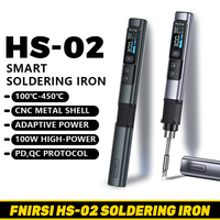 FNIRSI HS-02 Soldering Iron Smart Sleep IPS Color Display Screen 100-450℃ Soldering Rework Station PD100W Portable Repair Tool