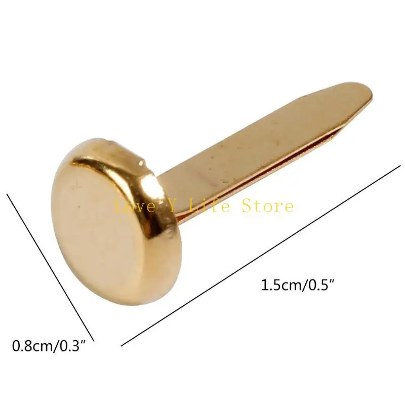 L74C Gold Paper Stables Mini Brads Clips Clips Round Clips for School Office