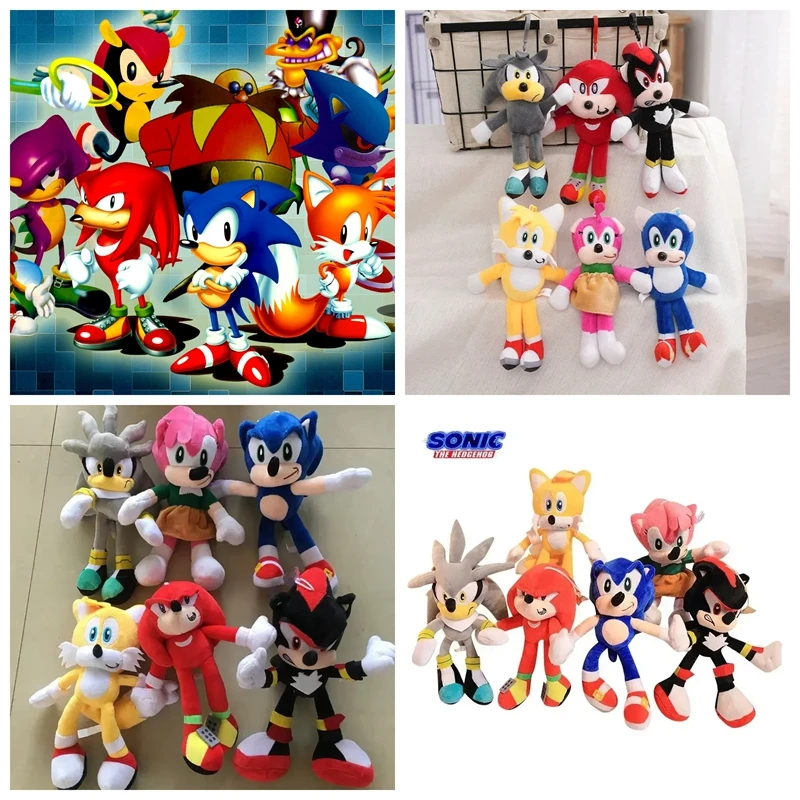 Nuevo Peluche de Sonic de 20 cm, Muñeco de Sonic Volador, Super Sonic, Amy, Shadow, Adorno para Fiestas, Decoración, Juguete de Peluche, Regalo de Cumpleaños para Niños