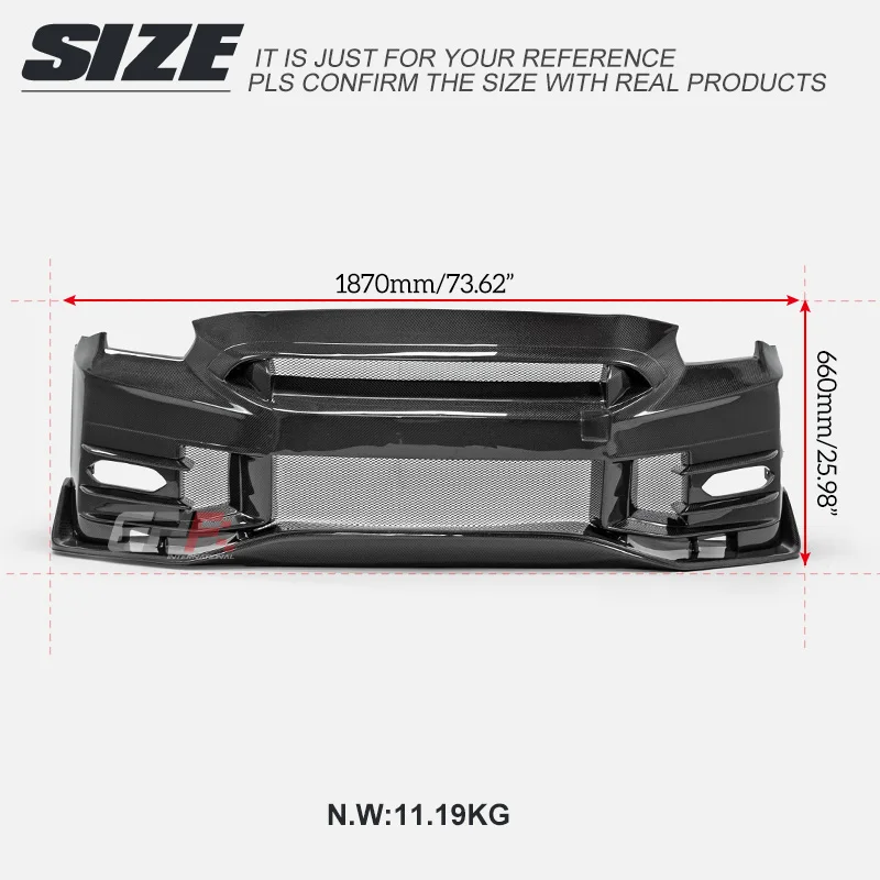 ملحقات EPR للمصد الأمامي من النوع Nissan GT-R R35 24Vr N، مظهر رياضي عدواني ومناسب دقيق