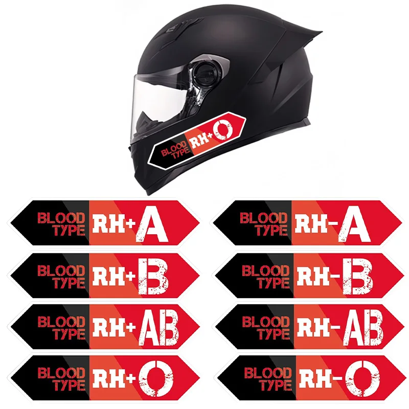 Blood Type Racing Motorcycle Sticker, Waterproof Vinyl Decal for Helmet, Fairing, Fuel Tank, Scooter, Safety Decor