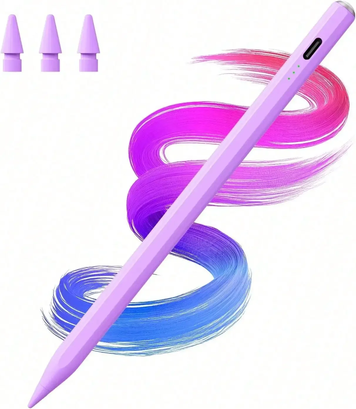 Stylus Pen for iPad(2018-2025)-2X Faster Charge with Tilt Sensitivity & Palm Rejection for iPad 11/10/9/8/7/6th Gen, Air 7/6/5/4/3/M3/M2, Pro 13"/12.9"/11"/M4, Mini 7/6/5th,Pink view 4