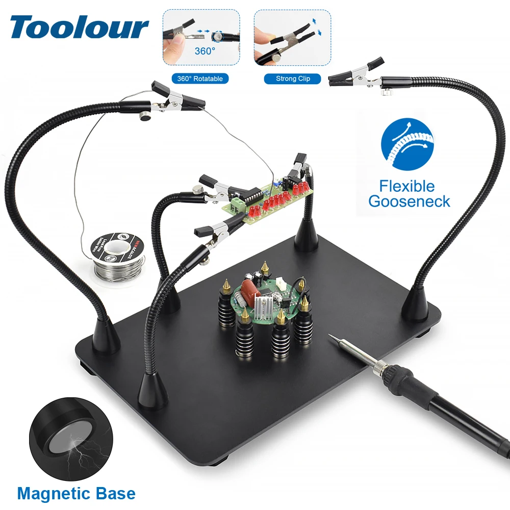 magnetic-helping-hands-soldering-station-with-heavy-duty-base-pcb-holder-metal-flexible-arms-for-electronic-repair-jewelry