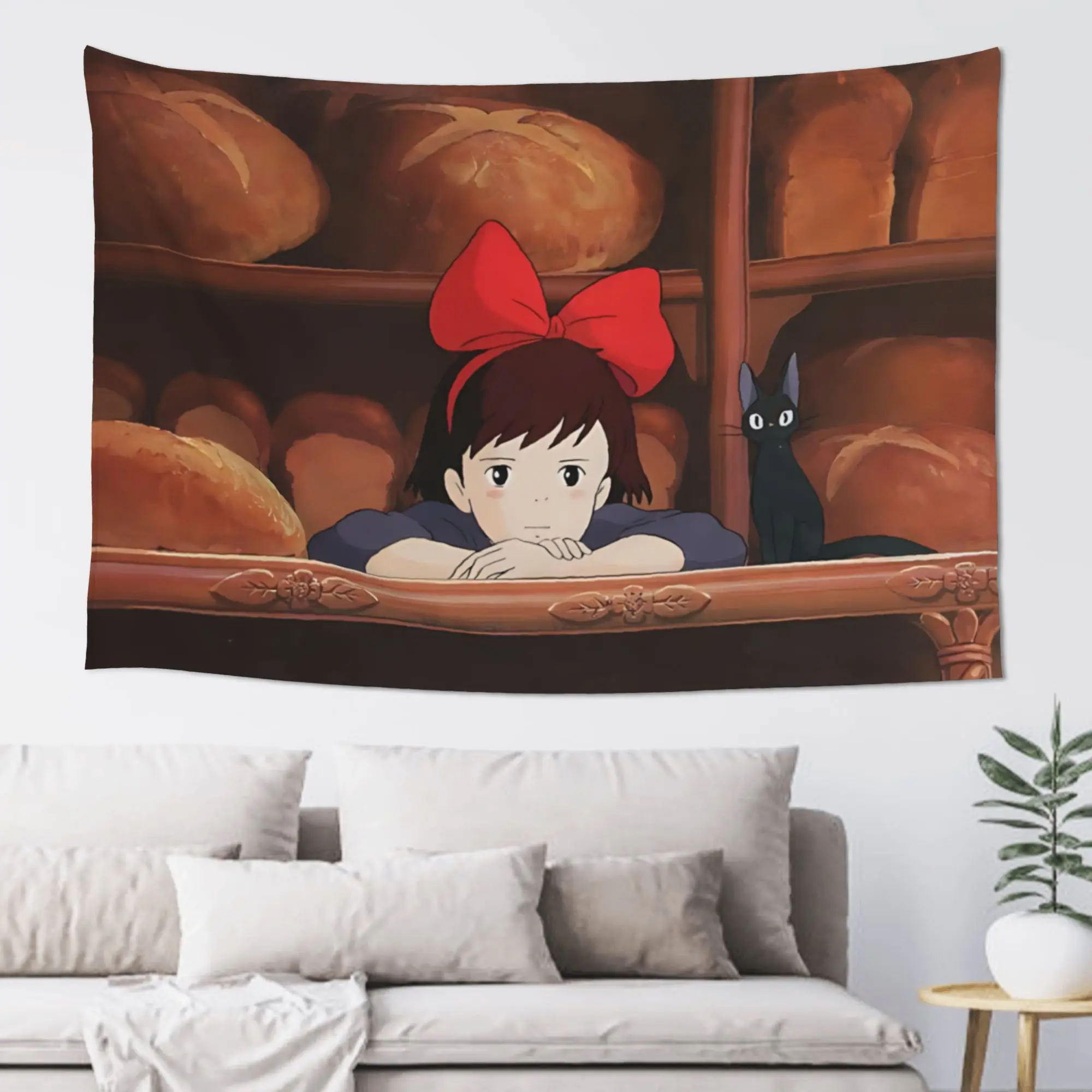 Customized Anime Kikis Delivery Services Cutecore Tapestry  Wall Hanging Blanket Tapestry Home Decor Items Wall Decorations
