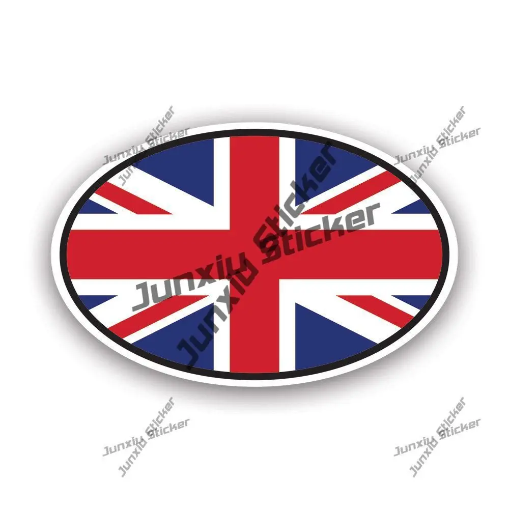 United Kingdom Oval Sticker Britain British Flag Decal for SUV Motorcycle Off Road Waterproof UV Protected Stickers Accessories