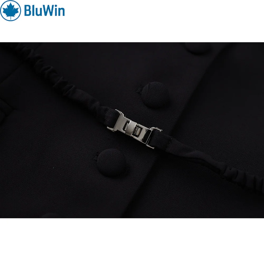 معطف واق من المطر بحزام URBANCHIC، طية صدر السترة، معطف طويل بصدر واحد، نمط ركاب للخريف والشتاء #5