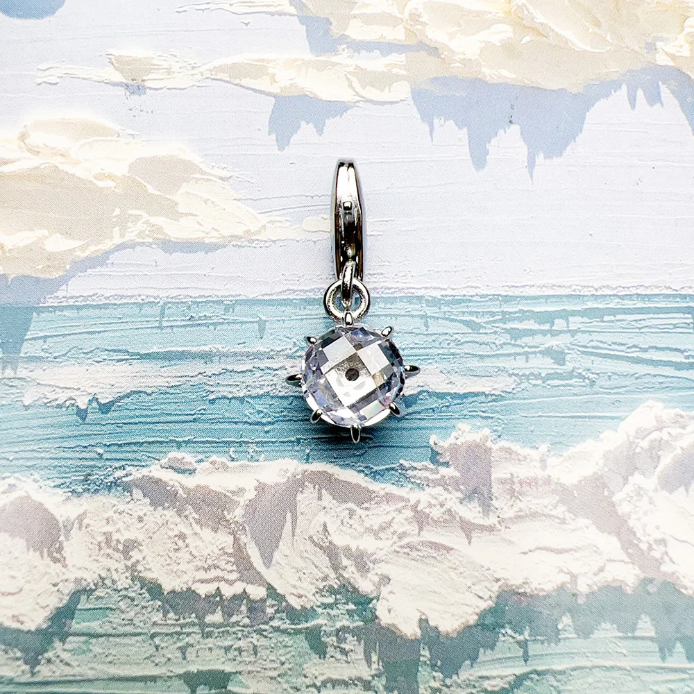 Anhänger baumeln Charme weißen Stein brandneuen edlen Schmuck echte 925 Sterling Silber trend ige Glücks geschenk für Frauen – Detail 4