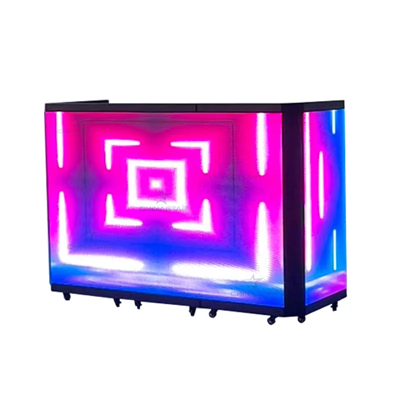 Protective Portable Foldable DJ Table Stand Display 6 Folding DJ Table LED Screen for Disco Stage Weddings