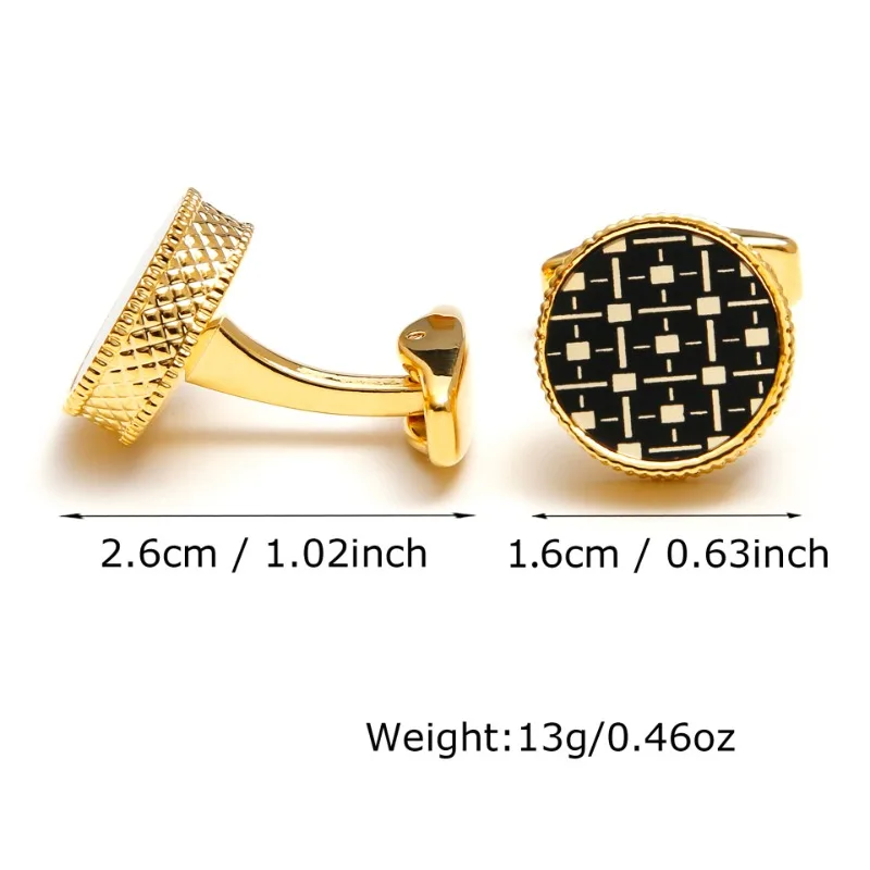 New Round Cufflinks for Men Trendy Wedding Business Cuff Links Suit Shirt Buttons Luxulry Jewelry Accessories