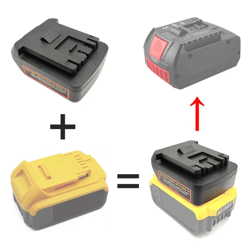 Adapter Converter for Dewalt 18V 20V DCB200 DCB203 DCB205 To for Bosch 18V Li-ion Battery BAT609 BAT609G BAT618