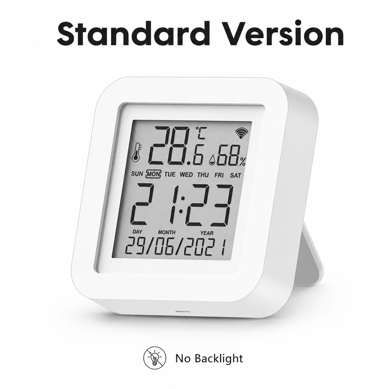 USB Tuya WiFi Smart Temperatur- und Feuchtigkeitssensor, Echtzeit-Display mit Hintergrundbeleuchtung, funktioniert mit Alexa Google Assistant