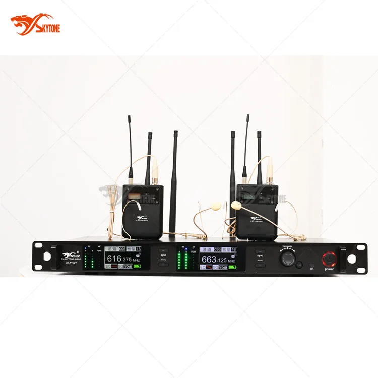 

2 Channels Digital Wireless Microphone Headset for Church, Cordless Mic
