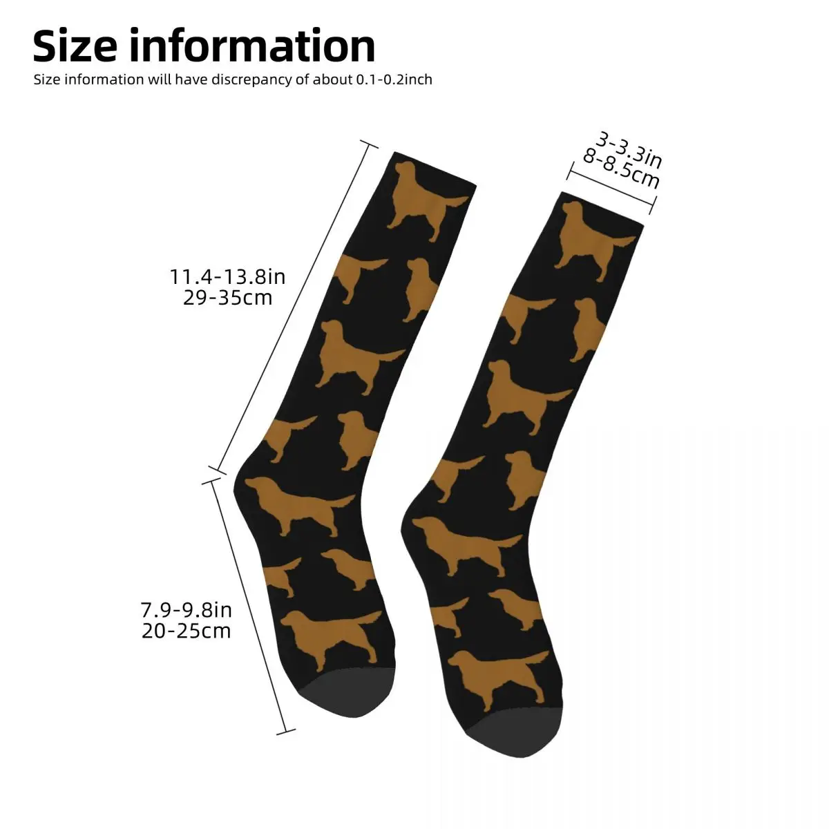 Golden Labrador Retriever Dog Breed Silhouette Socks Harajuku Stockings All Season Long Socks for Man's Woman's Birthday Present