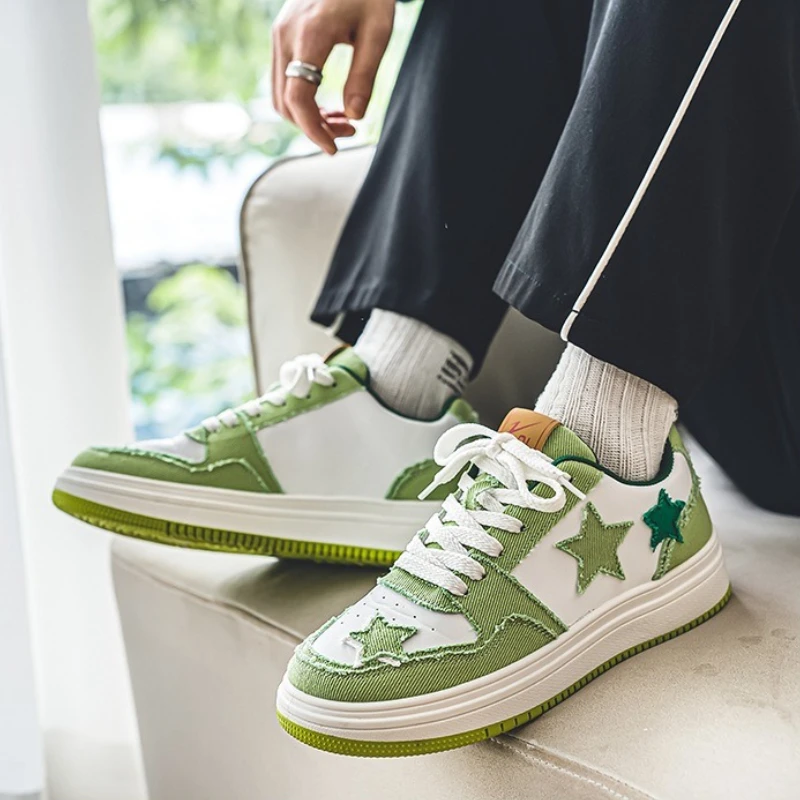 

Модельерская мужская обувь для скейтборда, новые повседневные кроссовки со звездами, нескользящая обувь на платформе, увеличивающая рост, Tenis 2025