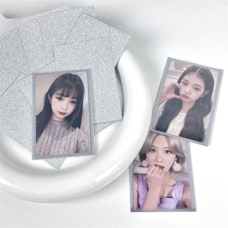 20 adet/grup Holo Kart Kollu 61x91mm 20C Bling Yıldız PP Kpop Tutucu Kartpostallar Filmler Oyun Kartları Fotocard Koruyucu
