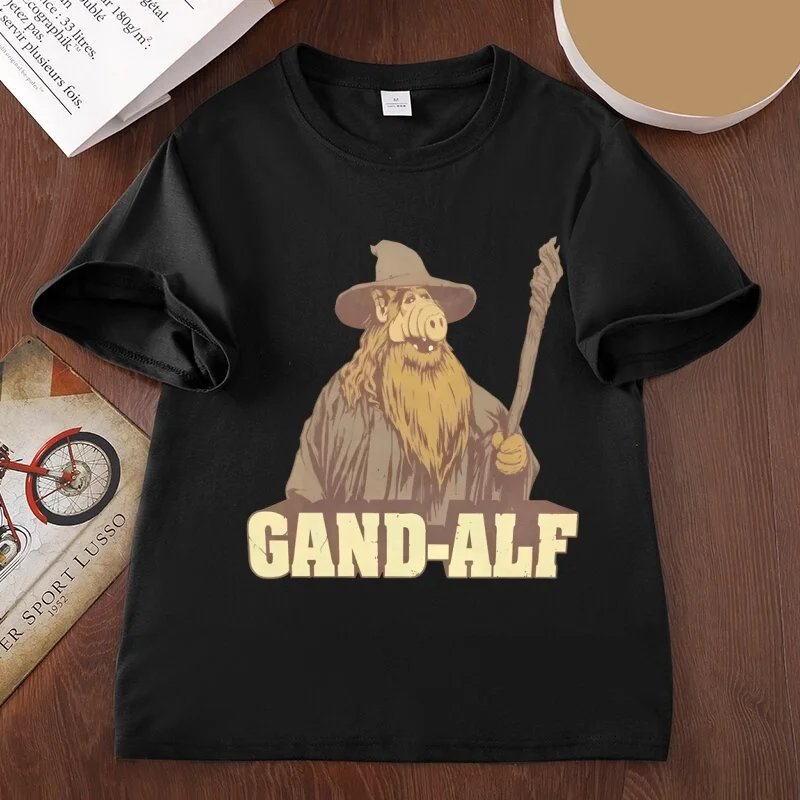 Gand ALF Graphic T Shirts Men Women Casual Round Neck Cotton Short Sleeve Tee Loose Printed Funny T Shirts Unisex Streetwear