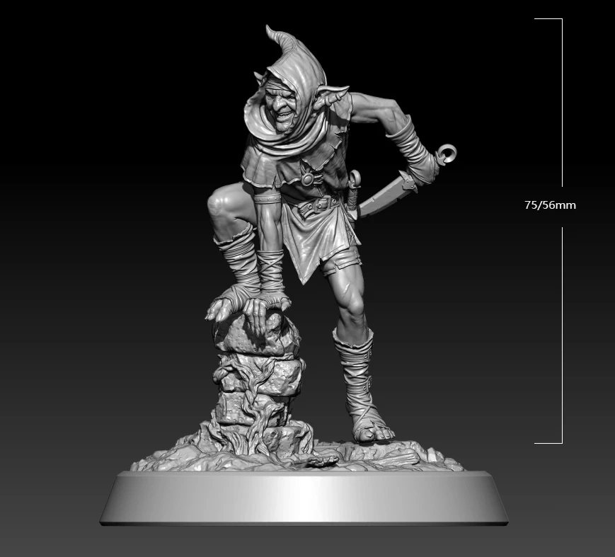 

1/24 75mm 1/32 56mm Resin Model Kits goblin Warrior Figure Sculpture Unpainted No Color RW-863