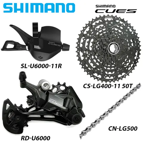 SHIMANO CUES 10S 11S U6000 MTB 1X10/11 속도 그룹 세트 시프터 변속기 체인 카세트 크랜셋 브레이크 기존 자전거 부품