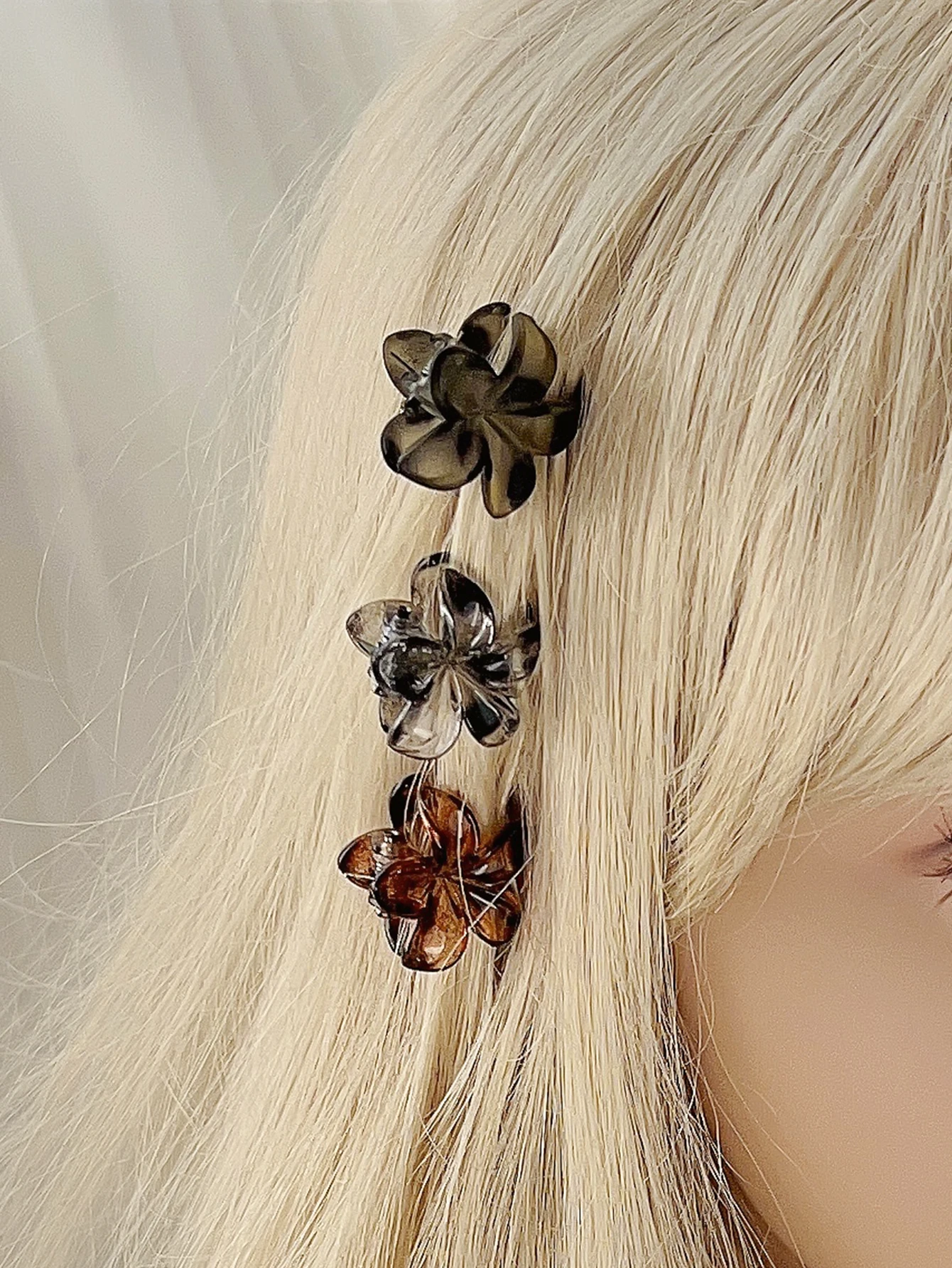 10 Pcs Small Hair Clips for Women,Matte Rubber Coating Rectangle&Flower Hair Claw Clips for Women Thin Fine Short Hair. image 6
