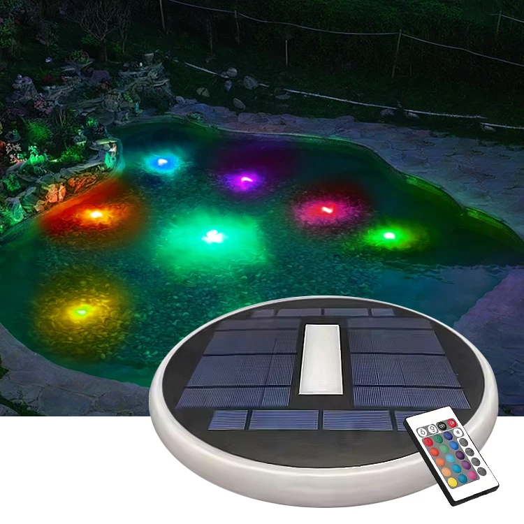 

LED Solar Pool Fountain Light IP68 Waterproof Underwater Landscape Light RGB Intelligent Remote Control Solar Pool Night Light