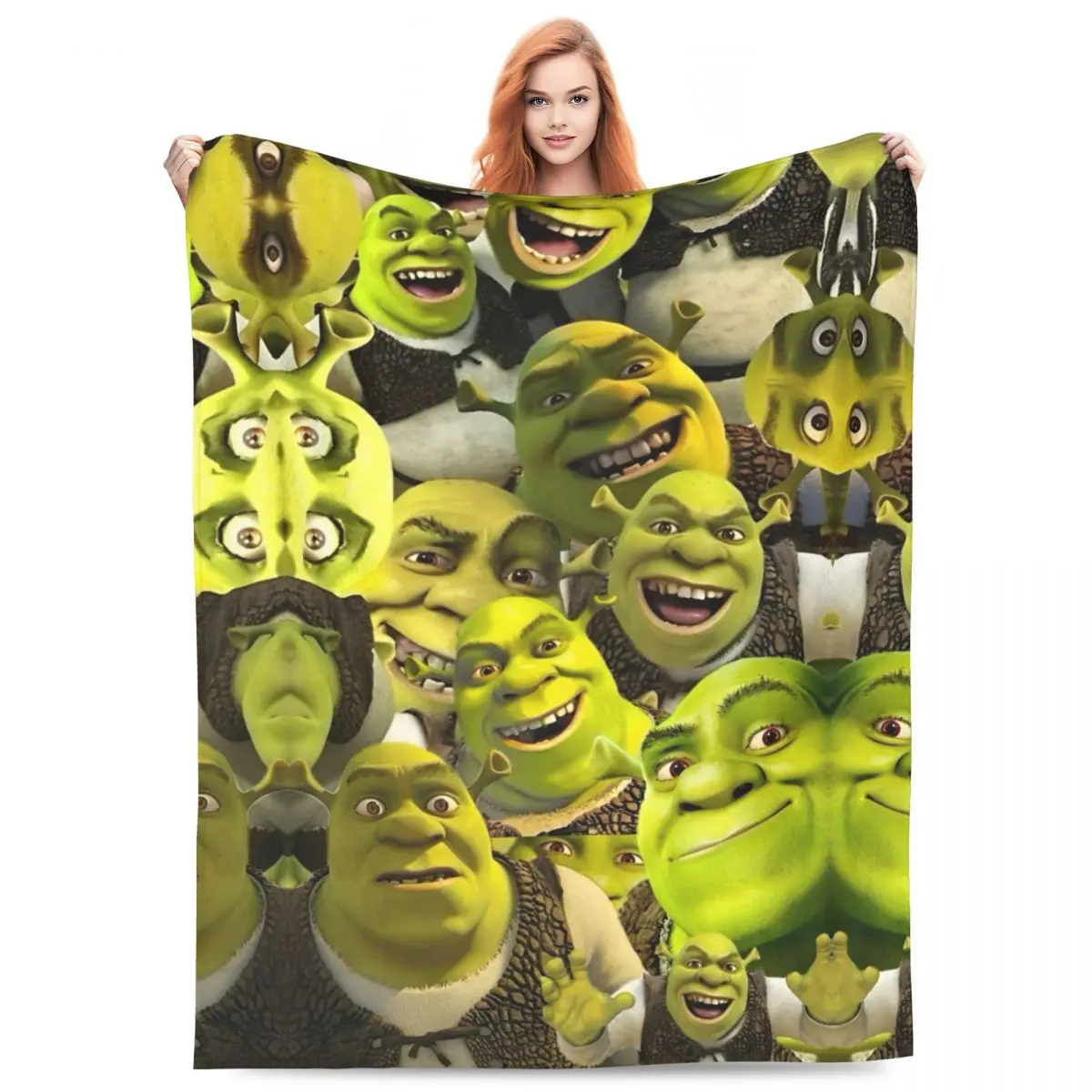 S-Shreks Blanket Flannel Comfortable Soft Throw Blanket for Sofa Plush Thin Quilt