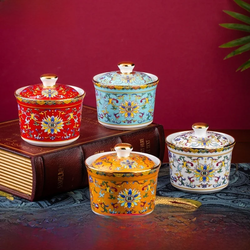 

Чаша для супа из костяного фарфора Jingdezhen с крышкой, фарфоровая чаша для супа с крышкой, посуда для отелей, кантонский фарфор, кухонная утварь