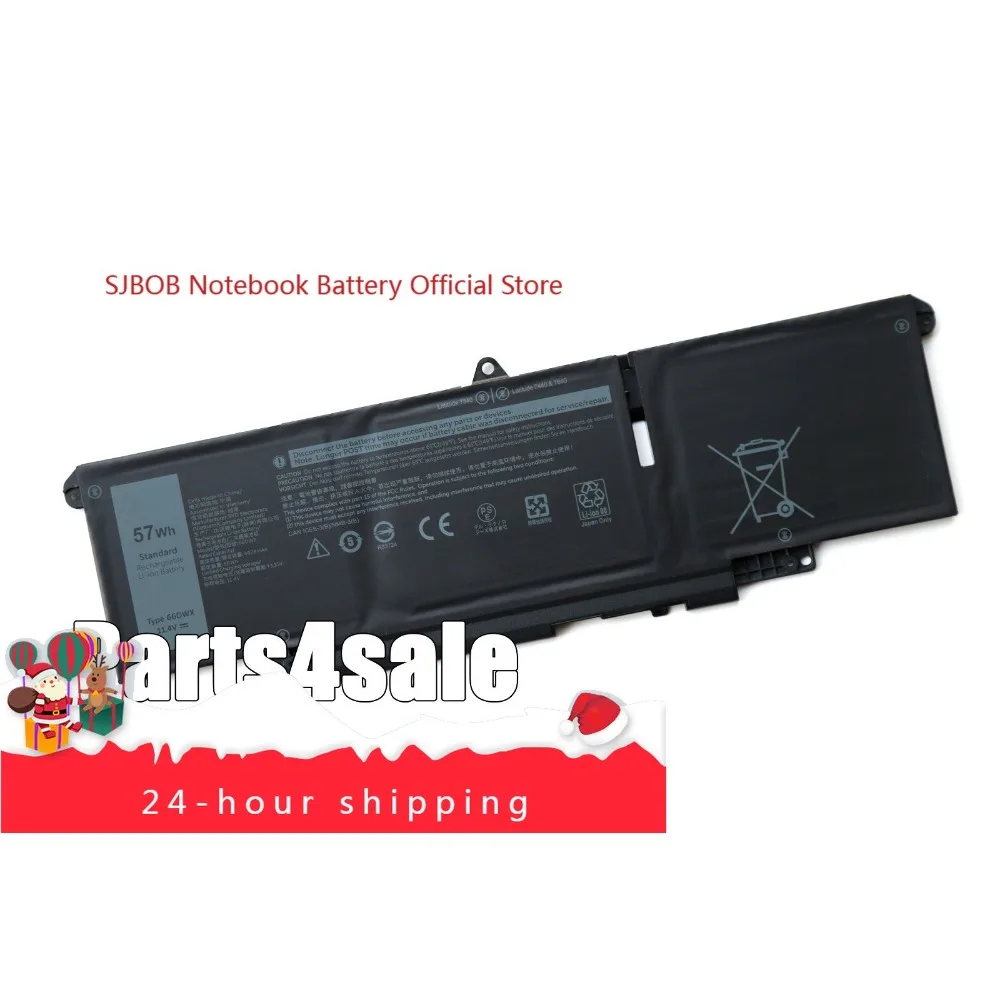

New 66DWX 57Wh Laptop Battery for Latitude 7340 7440 7640 Series WW8N8 047T0 laptop battery