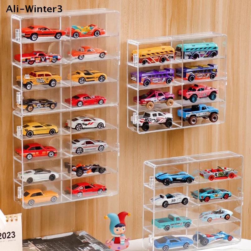 

Прозрачный акриловый витринный бокс HMA76-1:64 для моделей автомобилей, пылезащитный, настенный, с клейкой основой