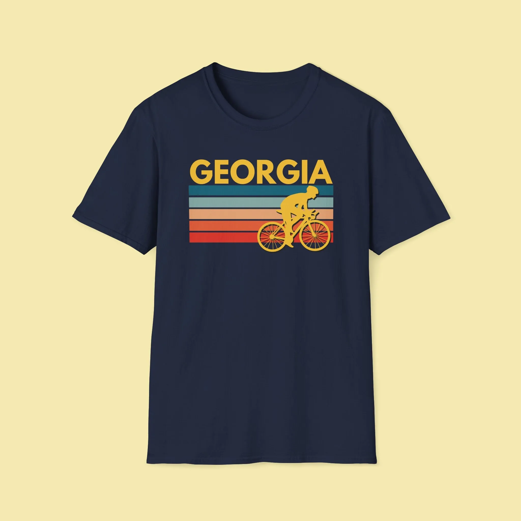 Retro Georgia Cycling T Shirt S Cyclist Print Bicycle Mountain Bike Spin Class