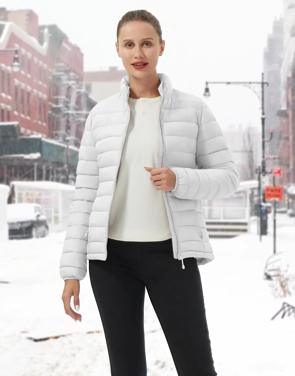 Pioneer Camp Women's Packable Puffer Jacket Winter Lightweight Quilted Coat Water-Repellent Insulated Thermal Warm Outerwear