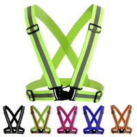 Breathable Adjustable Safety Highlight Reflective Straps Night Running Riding Clothing Vest Elastic Band For Adults Children