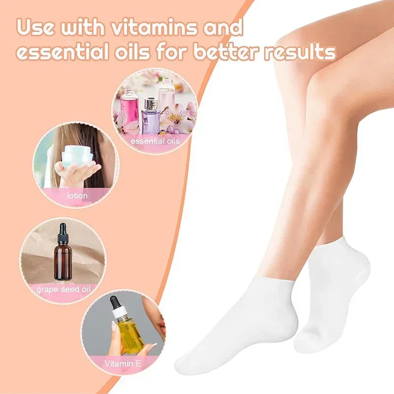 1 Pairs Silicone Moisturizing Foot Socks for Dry Cracked Feet Foot Care Socks Spa Pedicure Socks Massage Moisturizing Gel Sock