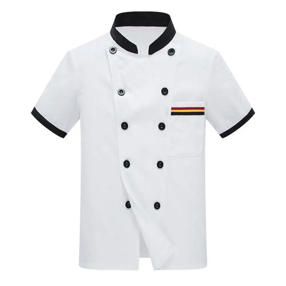 Uniform Chef Shirt Skin-touch Chef Shirt Washable Kitchen Wear  Professional Dirt Resistance Bakery Food Service Cook Coat