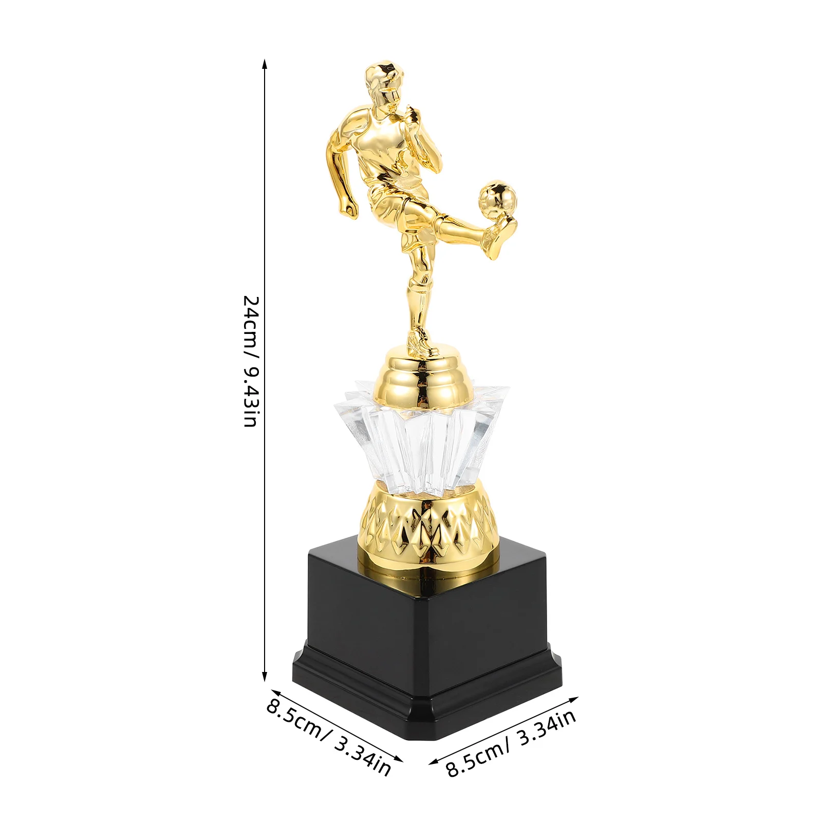 ゴールデン トロフィー賞 9.43インチ サッカー選手権記念品 プラスチック製 ユースサッカーパーティーの記念品 スポーツ賞 チーム用