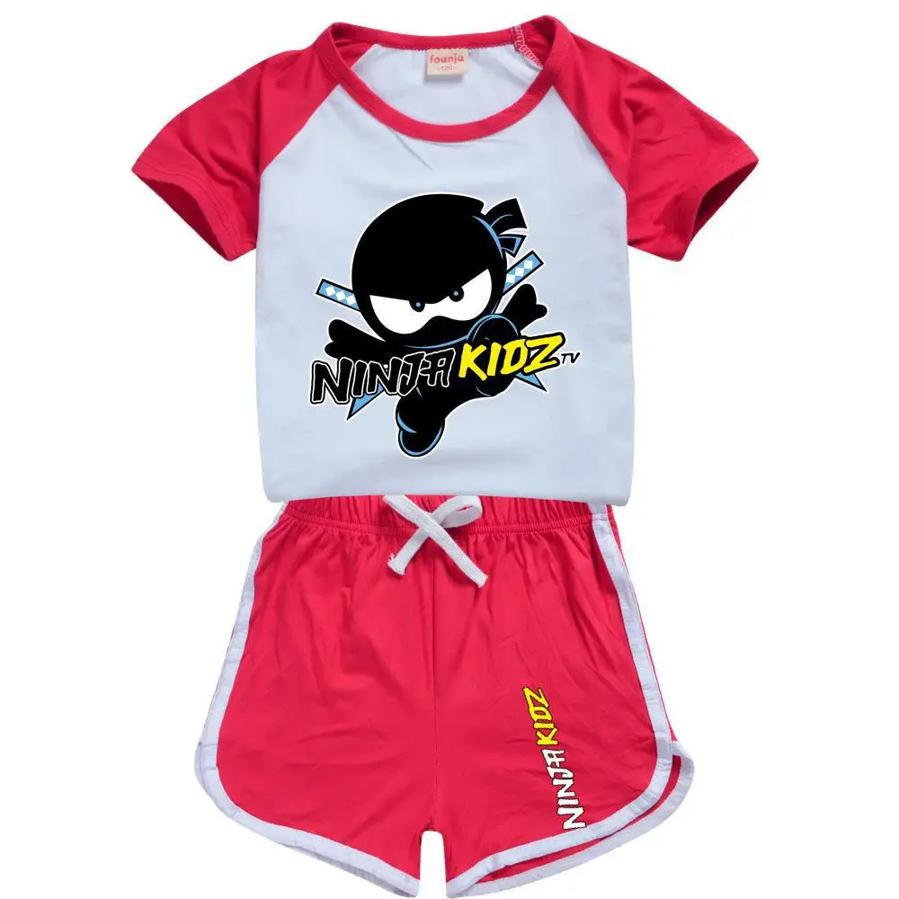 NINJA KIDZ Kids Cartoon Sport Suits Boys and Girls Summer Color Block Sport Suits