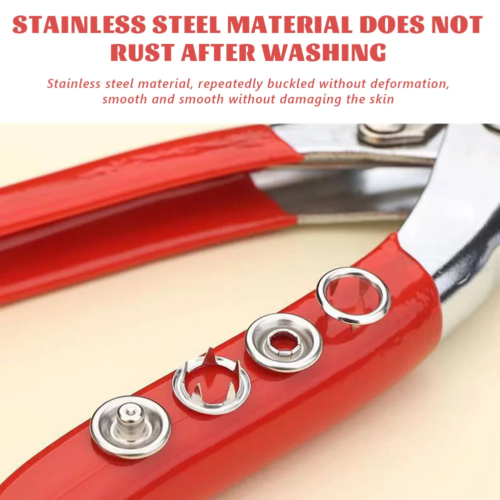 50Set/100 Set Colorful Metal Sewing Buttons Plier Tool Hollow/Solid Prong Press Studs Snap Fasteners for Installing Clothes Bags