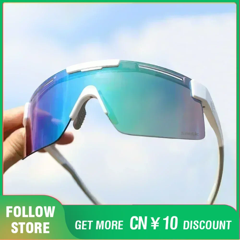 Santic-Cycling Glasses for Outdoor Sports, MTB Bike Sunglasses, Polarized Eyewear, Road Riding, Sun Protection