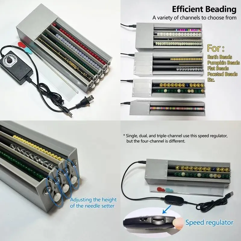 4 Channel Multi Function Beading Machine Adjustable Speed Multi Channel Options for Making Unique Beads