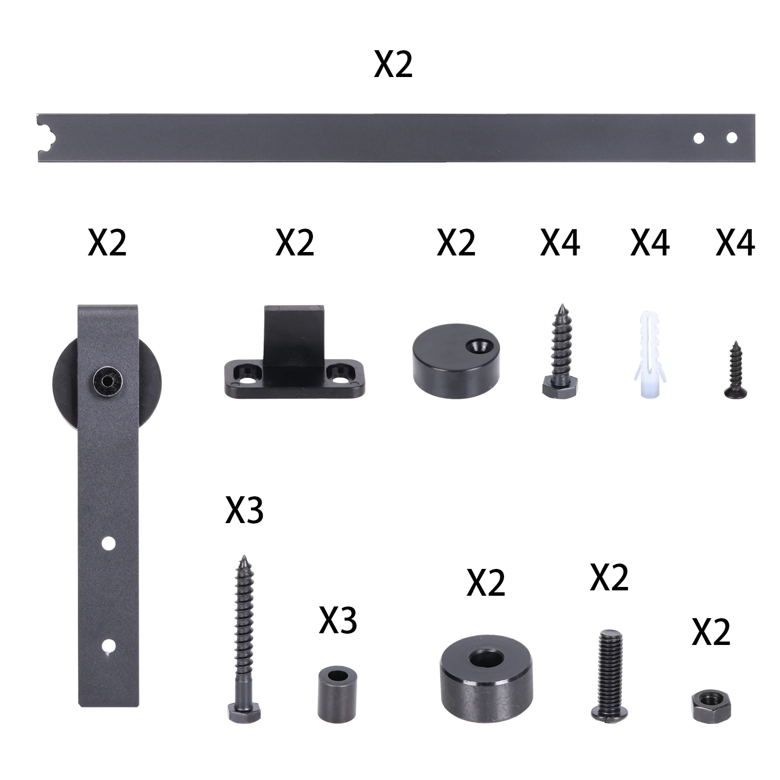 Imagem -06 - Armário Pequeno Deslizante Porta do Celeiro Kit de Ferragem Porta Roller Rails Armário Armário de Armazenamento Pendurado Ferroviário Móveis Acessórios