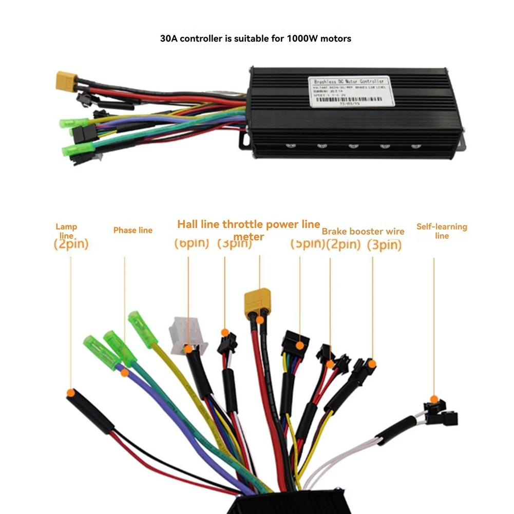 

24 В 36 В 48 В 30 А бесщеточный контроллер GD02 метр ЖК-дисплей + 130X комплект дроссельной заслонки для электрического скутера E-Bike ремонтный комплект