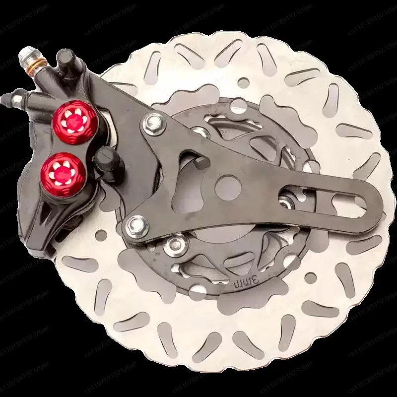 Complete Drum to Disc Brake Conversion Kit for Electric Motorcycle, Disc Brake Upgrade Assembly with All Accessories