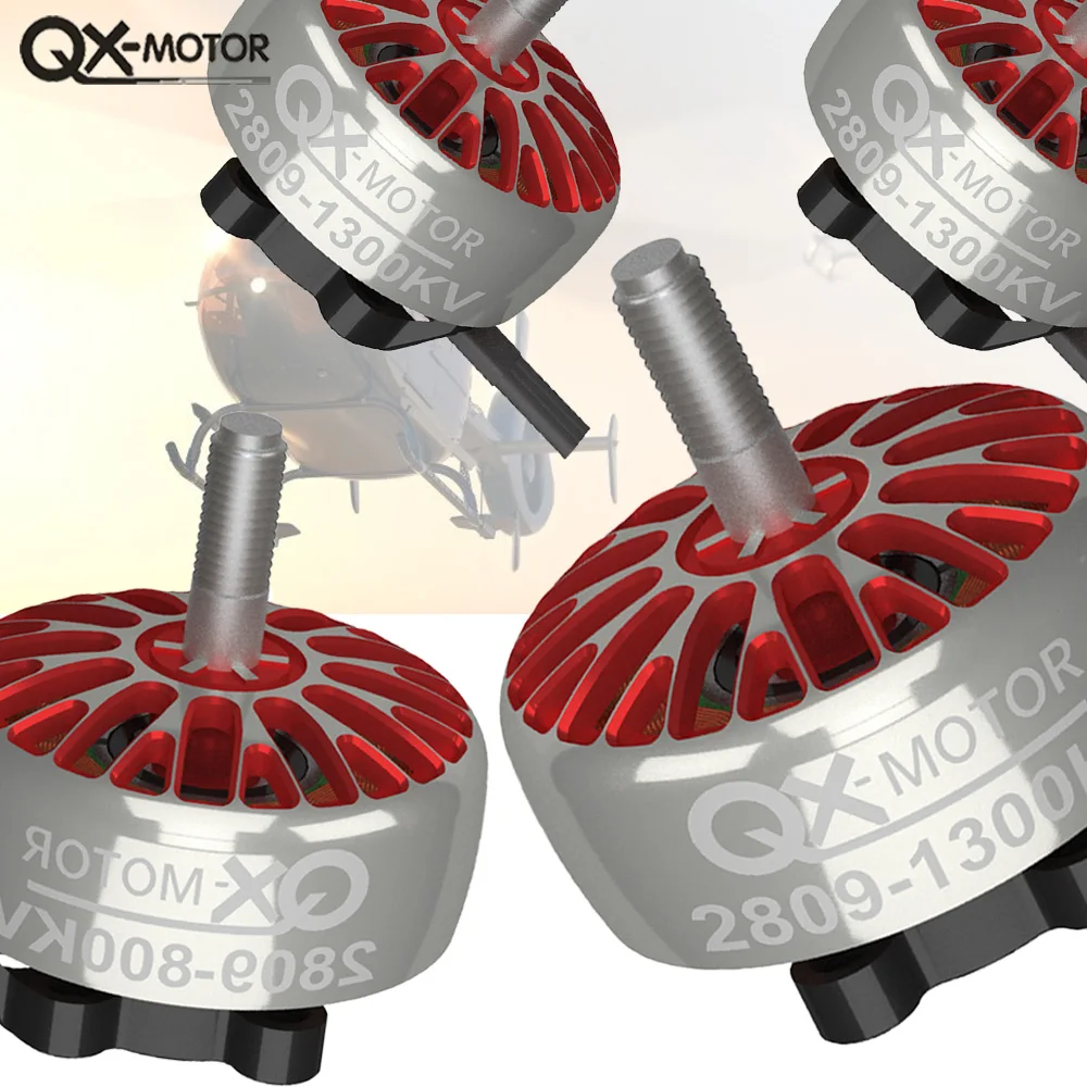 

QX-MOTOR 2809 800kv 1300kv White Black Brushless Motor 3-6S For 7-9 Inch FPV Racks Remote Control Toy Parts