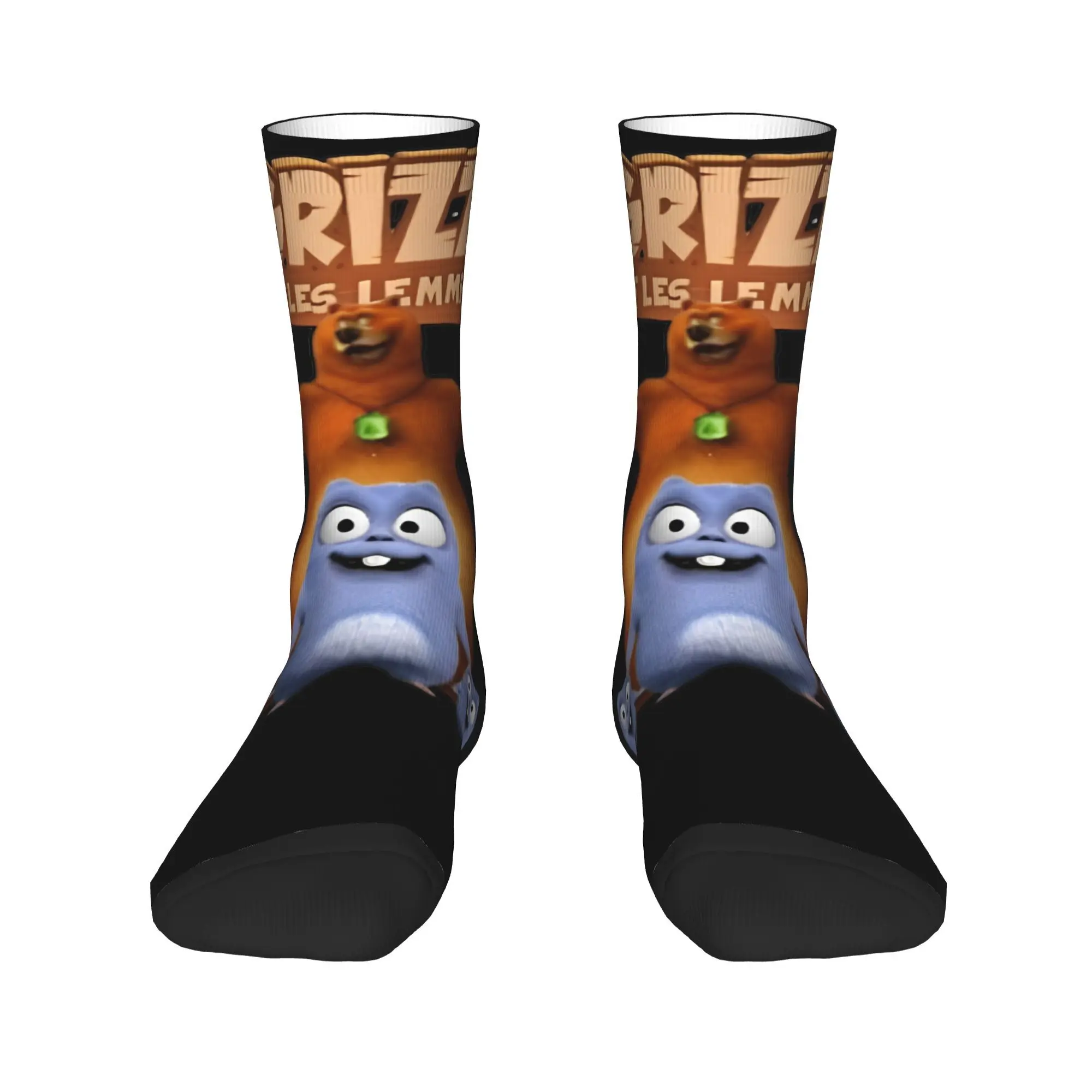 Grizzy and Lemmings Printed Socks Accessories for Party Wear Breathable Cartoon Bear Kawaill Sock