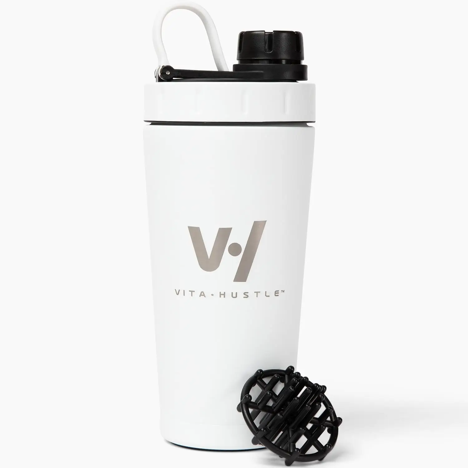 

Stainless Steel Shaker Cup With Twist Off Cap, Leakproof, Blender Ball, Perfect For Protein Shakes Or Post Workout, Fits Car