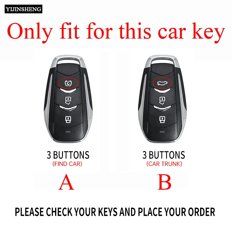 Zinc Alloy + PU Leather Car Key Case Keychain For Dongfeng fengguang Seres Evolute i-Space i-Pro Landian E5 Remote Cover Shell