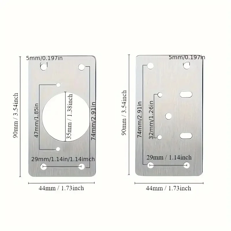 2/4/10 قطع خزانة المفصلي طقم لوحة إصلاح لخزائن المطبخ المنزلية والأثاث مع ثقوب ، باب من الفولاذ المقاوم للصدأ المفصلي تصاعد لوحة #2