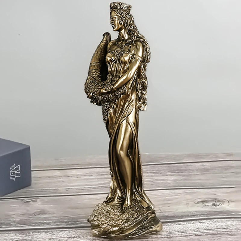 1pc Ancient Greek Goddess of Wealth Sculpture Resin Statue Opening Gift Cashier Office Study Decor Ornaments Attraction Wealth