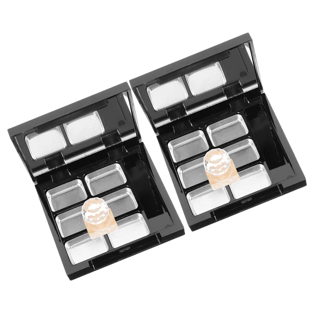 

2Sets Empty Lipstick Eyeshadow Palette DIY Refillable Makeup Storage Tray Multi Grid Organizer Portable DIY Makeup Pallet