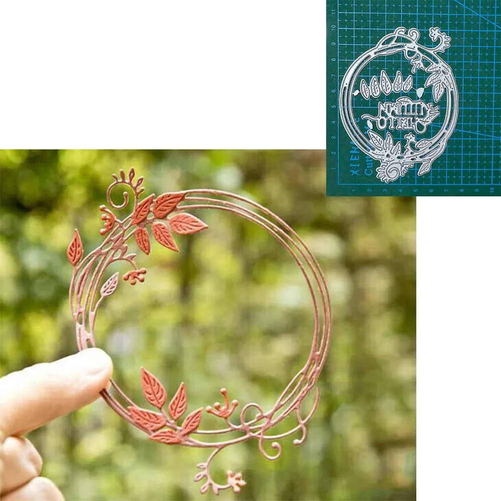 Flower wreath flower leaves metal cutting dies Scrapbooking decoration paper knife mould blade punch template Embossing stencils