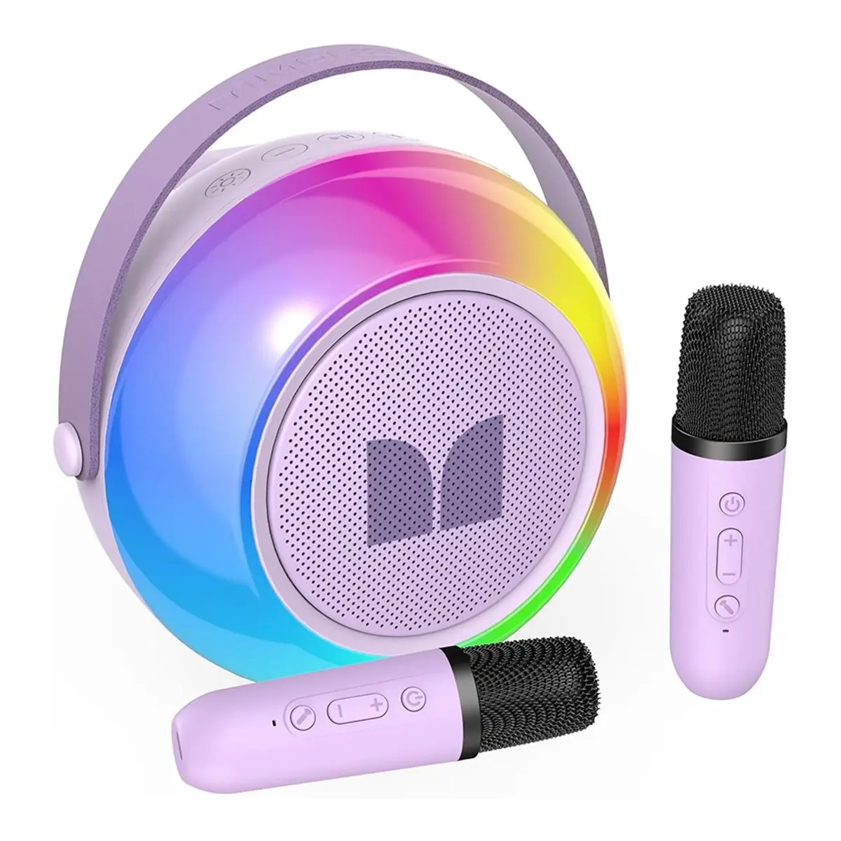 DT90 New Mini Karaoke Machine for Kids Adults, with 2 Wireless Microphones Christmas Birthday Gifts